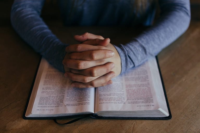 pray, hands, bible